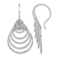 Sterling Silver Rhodium-plated D C Graduated Circles Dangle Earrings view 1