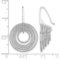 Sterling Silver Rhodium-plated D C Circles Dangle Earrings view 4