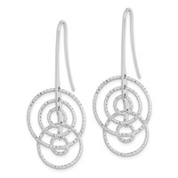 Sterling Silver Rhodium Plated D C Circles Dangle Earrings view 2