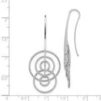 Sterling Silver Rhodium Plated D C Circles Dangle Earrings view 4
