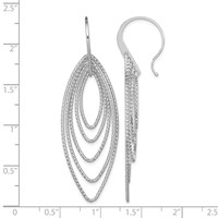 Sterling Silver Rhodium-plated D C Multi Marquise Shape Dangle Earrings view 4