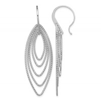 Sterling Silver Rhodium-plated D C Multi Marquise Shape Dangle Earrings view 1