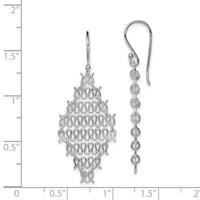 Sterling Silver Rhodium-plated Polished Chain Link Dangle Earrings view 4