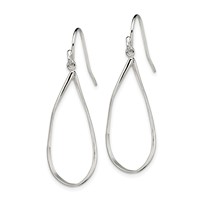 Sterling Silver Polished Teardrop Dangle Earrings view 2