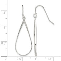 Sterling Silver Polished Teardrop Dangle Earrings view 4