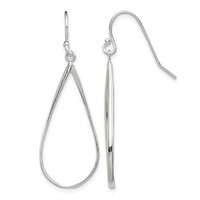 Sterling Silver Polished Teardrop Dangle Earrings view 1