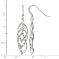 Sterling Silver Polished Fancy Twisted & Intertwined Dangle Earrings view 4