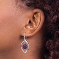 Sterling Silver Twist Dangle Amethyst Earrings view 3