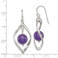 Sterling Silver Twist Dangle Amethyst Earrings view 4