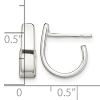 Sterling Silver Fancy J-Hoop Earrings view 4