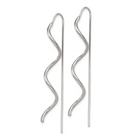 Sterling Silver Polished Spiral Dangle Earrings view 2