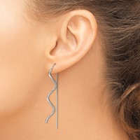 Sterling Silver Polished Spiral Dangle Earrings view 3