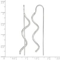 Sterling Silver Polished Spiral Dangle Earrings view 4
