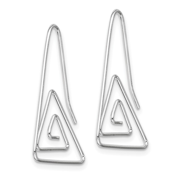 Sterling Silver Rhodium-plated Hook Triangle Earrings