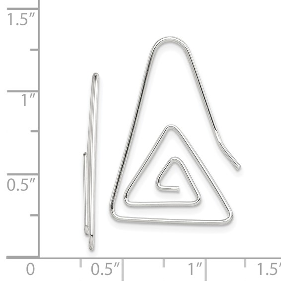 Sterling Silver Rhodium-plated Hook Triangle Earrings