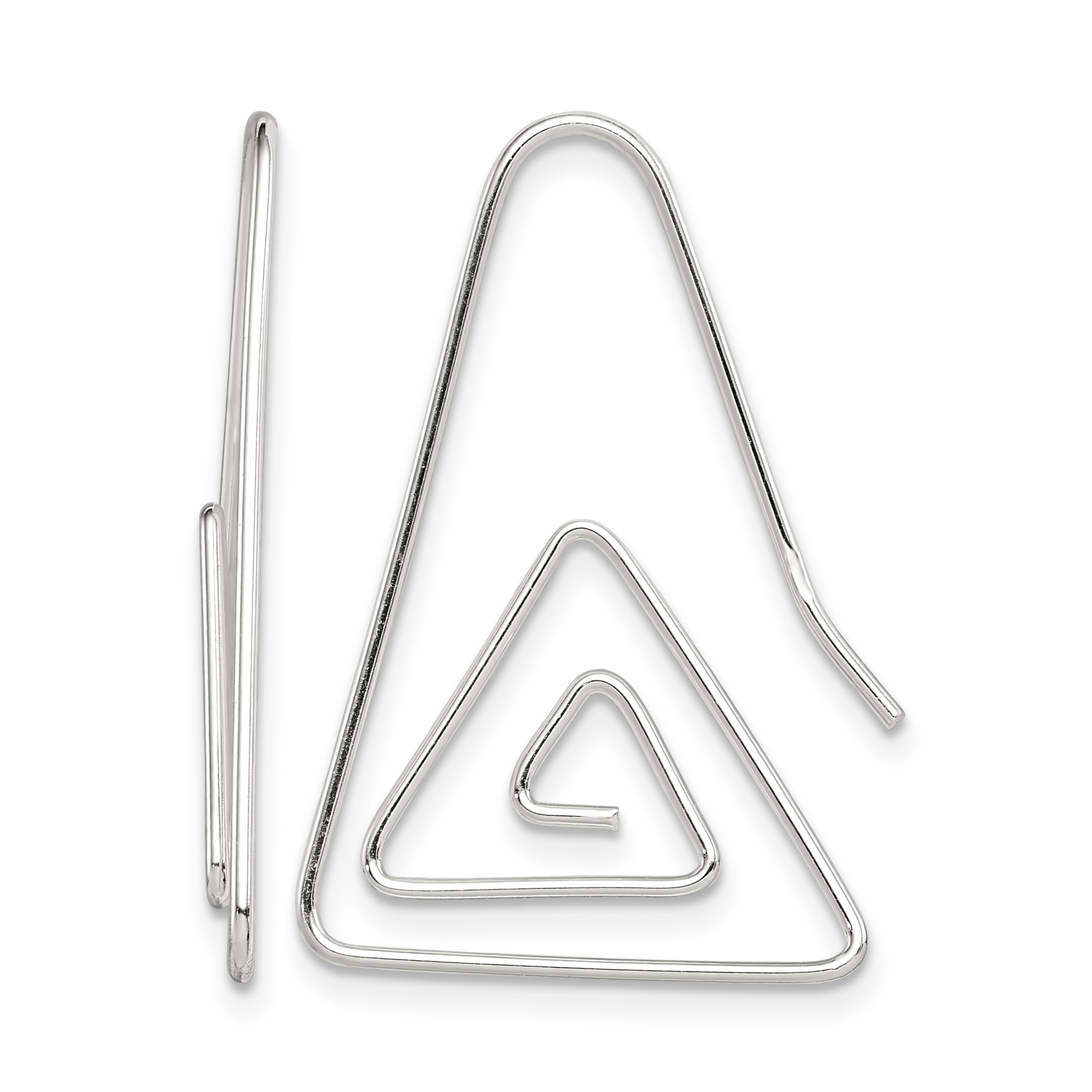 Sterling Silver Rhodium-plated Hook Triangle Earrings (QE9074)