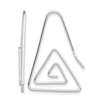 Sterling Silver Rhodium-plated Hook Triangle Earrings view 1