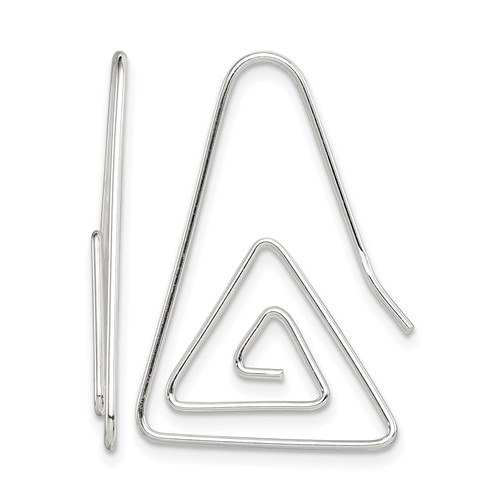 Sterling Silver Rhodium-plated Hook Triangle Earrings