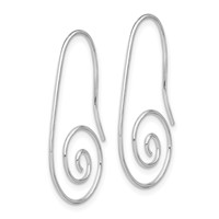Sterling Silver Rhodium-plated Hook Swirl Earrings view 2