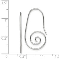 Sterling Silver Rhodium-plated Hook Swirl Earrings view 4