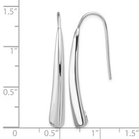 Sterling Silver Polished Rhodium Plated Fancy Bar Thread Earrings view 4