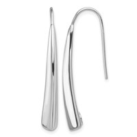 Sterling Silver Polished Rhodium Plated Fancy Bar Thread Earrings view 1