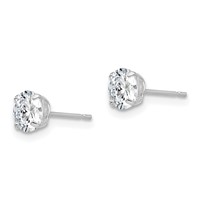 Sterling Silver Rhodium-plated Polished Round 5mm CZ Stud Earrings view 2