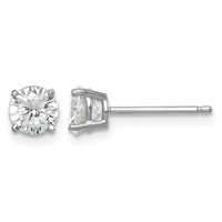 Sterling Silver Rhodium-plated Polished Round 5mm CZ Stud Earrings view 1