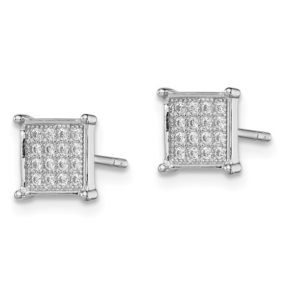Sterling Silver Pave CZ Earring
