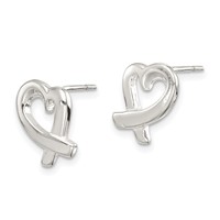 Sterling Silver Heart Earrings view 2