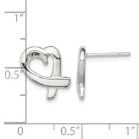 Sterling Silver Heart Earrings view 4