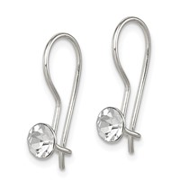 Sterling Silver Polished Stellux Crystal Dangle Earrings view 2