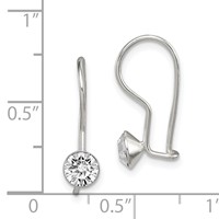 Sterling Silver Polished Stellux Crystal Dangle Earrings view 4