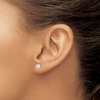 Sterling Silver Rhodium Plated Stellux Crystal Ball Post Earrings view 3