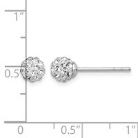 Sterling Silver Rhodium Plated Stellux Crystal Ball Post Earrings view 4