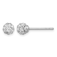 Sterling Silver Rhodium Plated Stellux Crystal Ball Post Earrings view 1