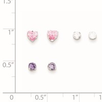 Sterling Silver 3 Piece Stellux CrystalPost EarringSet view 3