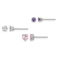 Sterling Silver 3 Piece Stellux CrystalPost EarringSet view 1