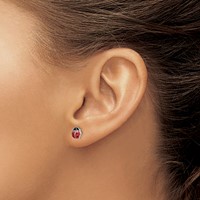Sterling Silver Rhodium Polished Enameled Lady Bug Post Earrings view 3