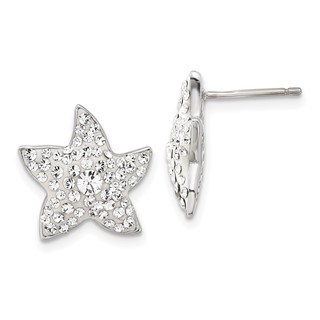 Sterling Silver & Clear Preciosa Crystal Star Post Earrings