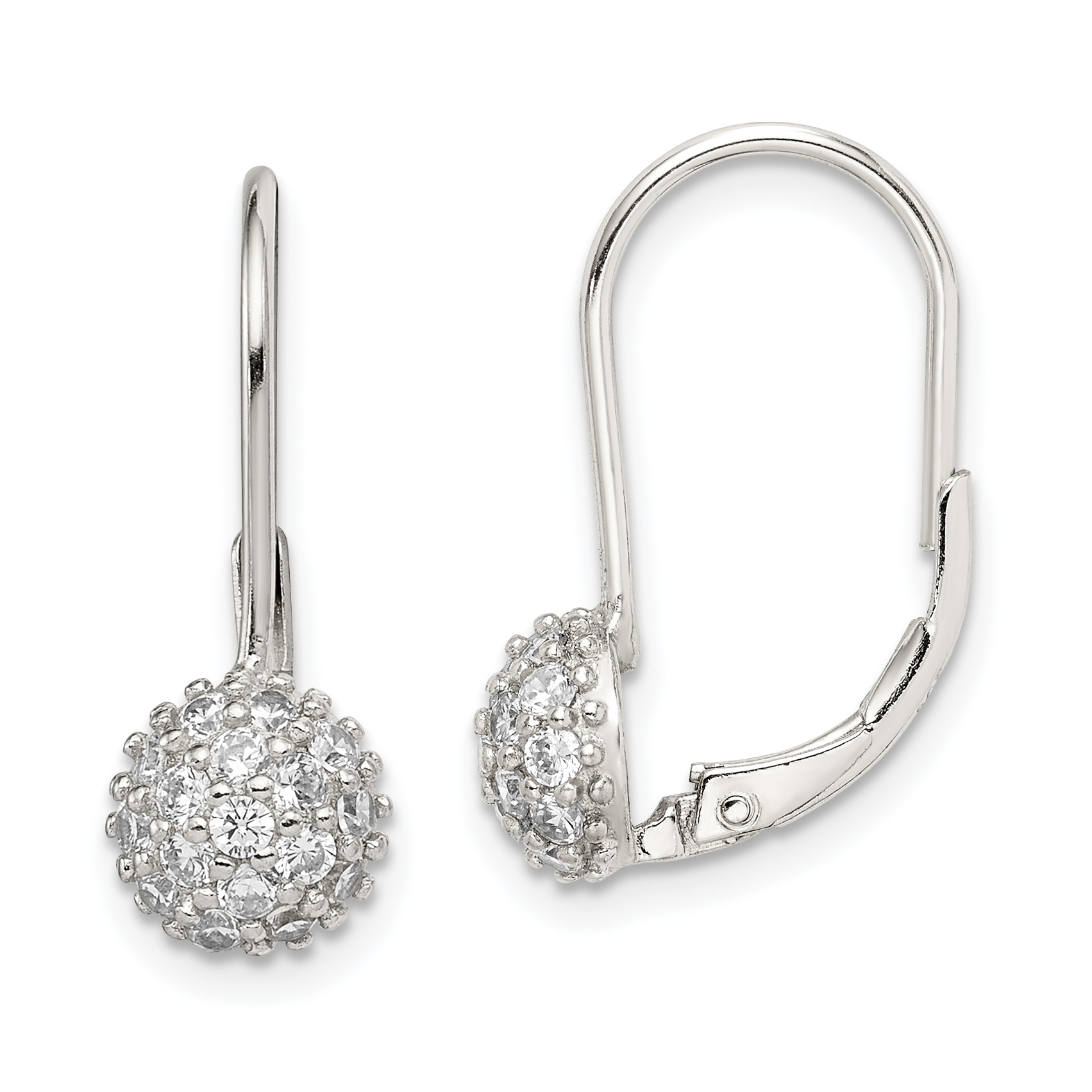 Sterling Silver Cz Leverback Earrings Weight 1 98 Grams Length Sterling Silver Cz Leverback Earrings Weight 1 98 Grams Length 24mm Width 15mm