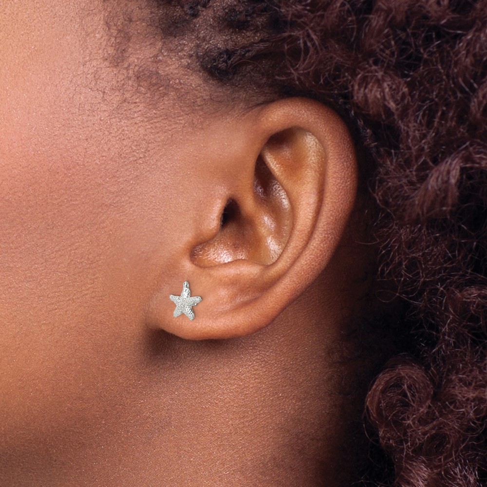 Sterling Silver Starfish Mini Earrings (QE98)