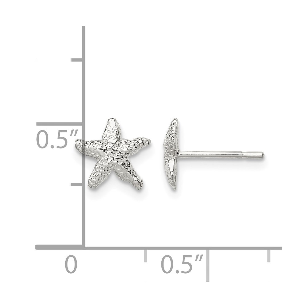 Sterling Silver Starfish Mini Earrings (QE98)