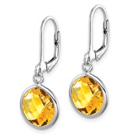 Sterling Silver Rhodium-plated Citrine Earrings view 2