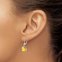 Sterling Silver Rhodium-plated Citrine Earrings view 3