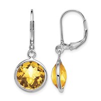 Sterling Silver Rhodium-plated Citrine Earrings view 1
