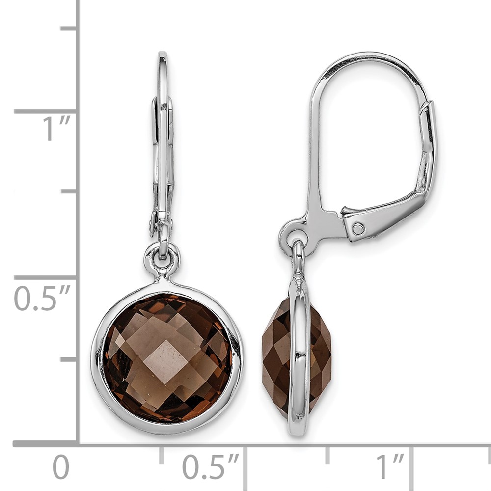 Sterling Silver Rhodium-plated Smoky Quartz Earrings (QE9818SQ)
