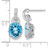 Sterling Silver Rhodium-plated Blue Topaz Earrings view 4