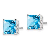 Sterling Silver Rhodium-plated Blue Topaz Earrings view 2