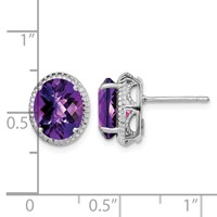 Sterling Silver Rhodium-plated Amethyst Earrings view 4